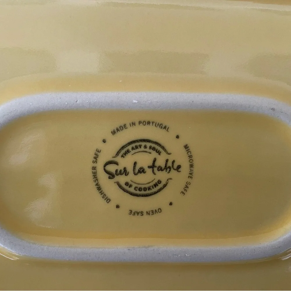 Sur La Table Yellow Rooster Embossed Baking Dish